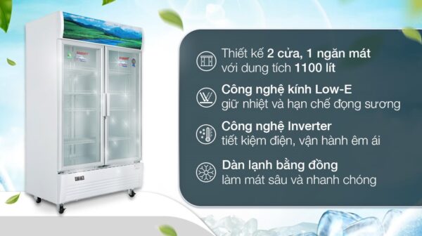 Tủ mát Sanaky Inverter 1100 lít VH1209HP3
