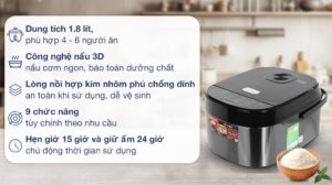 Nồi cơm điện tử Sharp 1.8 lít KS-COM194EV-BK