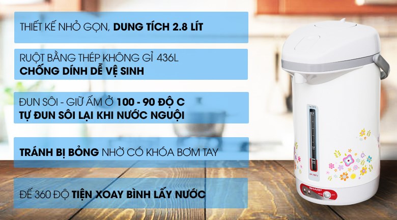 Bình thủy điện Sharp KP-31BTV-CU 2.8 lít