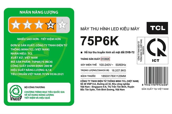 Google Tivi TCL AI 4K 75 inch 75P6K - Ảnh 3