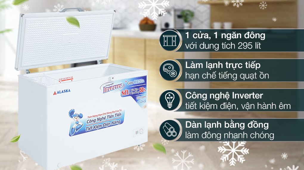 Tủ đông Alaska Inverter 295 lít BD 400CI