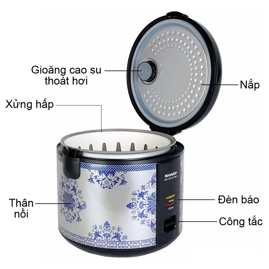 Nồi Cơm Điện Sharp KS-19TJV "BC" 1.8 Lít - Ảnh 2