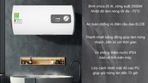 Máy nước nóng gián tiếp Stiebel Eltron 25 lít 2500W ESH 25 H Plus T-VN