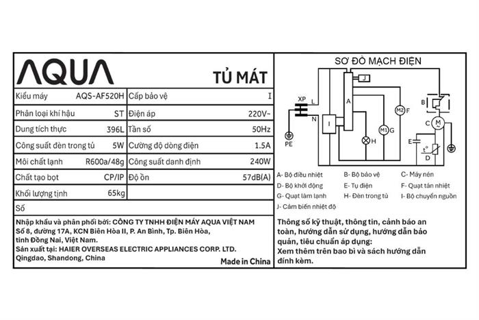 Tủ mát Aqua 396 Lít AQS-AF520H - Ảnh 2
