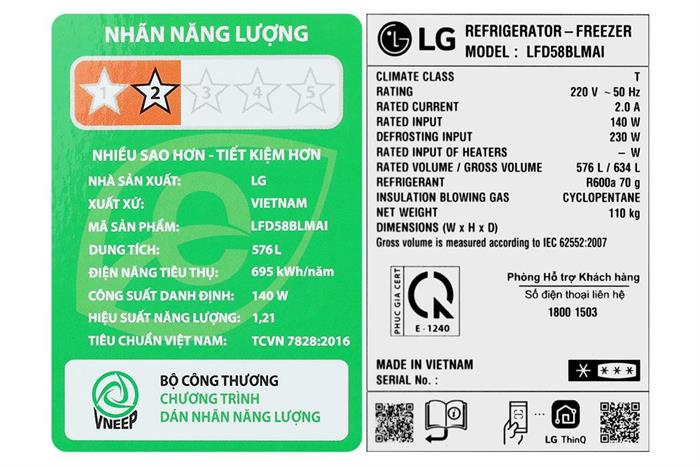 Tủ lạnh LG Inverter 576 lít Multi Door InstaView LFD58BLMAI - Ảnh 6