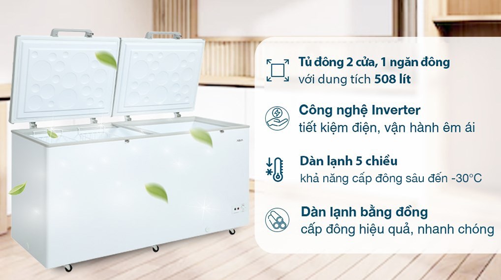 Tủ đông Aqua Inverter 508 lít AQF-C6901E
