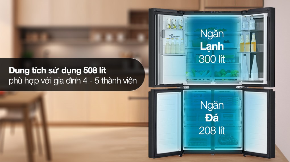 Tủ lạnh LG Inverter 508 lít Multi Door InstaView LFI50BLMAI - Ảnh 2