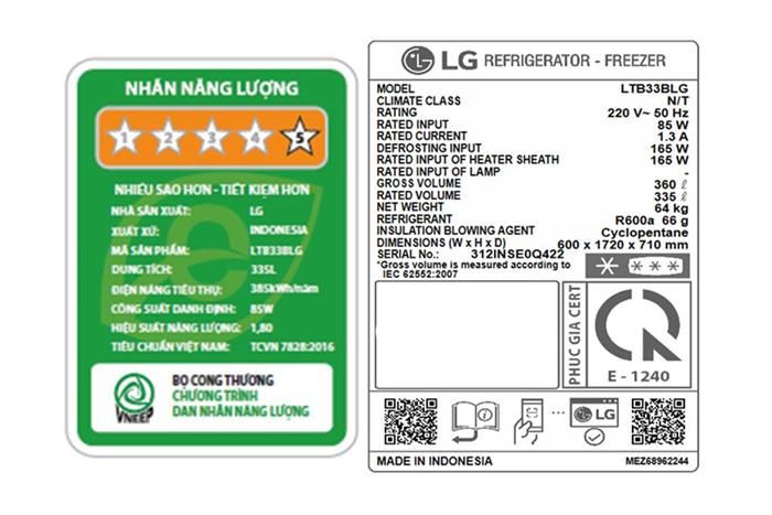 Tủ lạnh LG Inverter 335 lít LTB33BLG - Ảnh 3