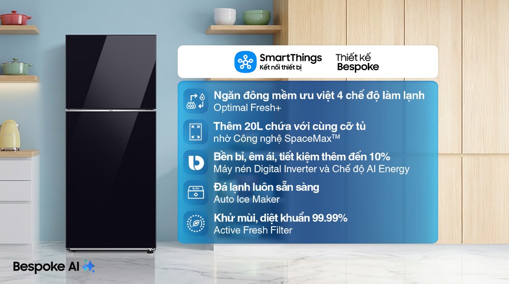 Tủ lạnh Samsung Inverter 385 lít Bespoke RT38CB668422SV - Ảnh 9